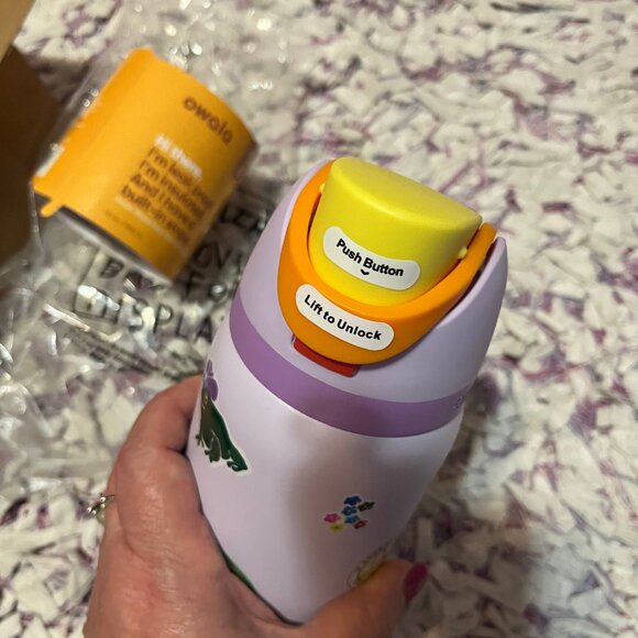 OWALA 32OZ FreeSip Insulated Stainless Steel Water Bottle PURPLE STICKERS NEW - Picture 4 of 8